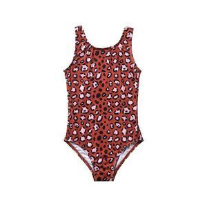 Seaesta Surf Girls  Calico Crab Hibiscus Swimsuit, Brown